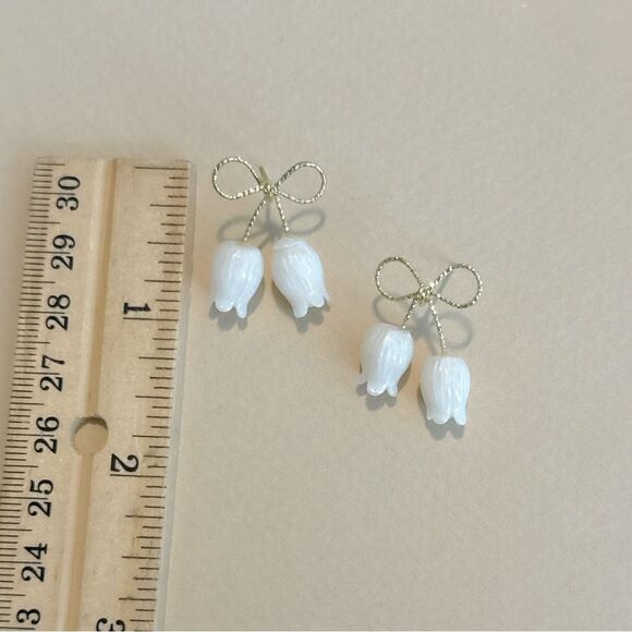 Flower drop earrings M871 - Picture 3 of 3